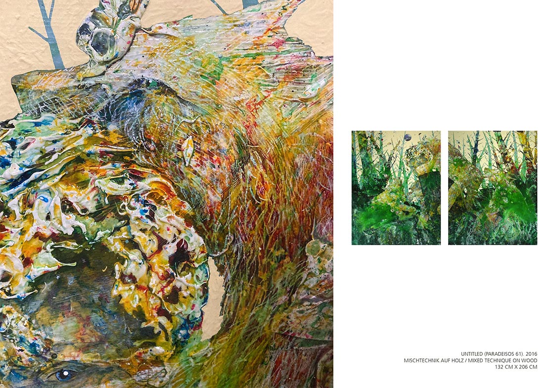 André Künkel Untitled (Paradeisos 61), 132 cm x 206 cm, Mixed technique on wood, 2016 Preview